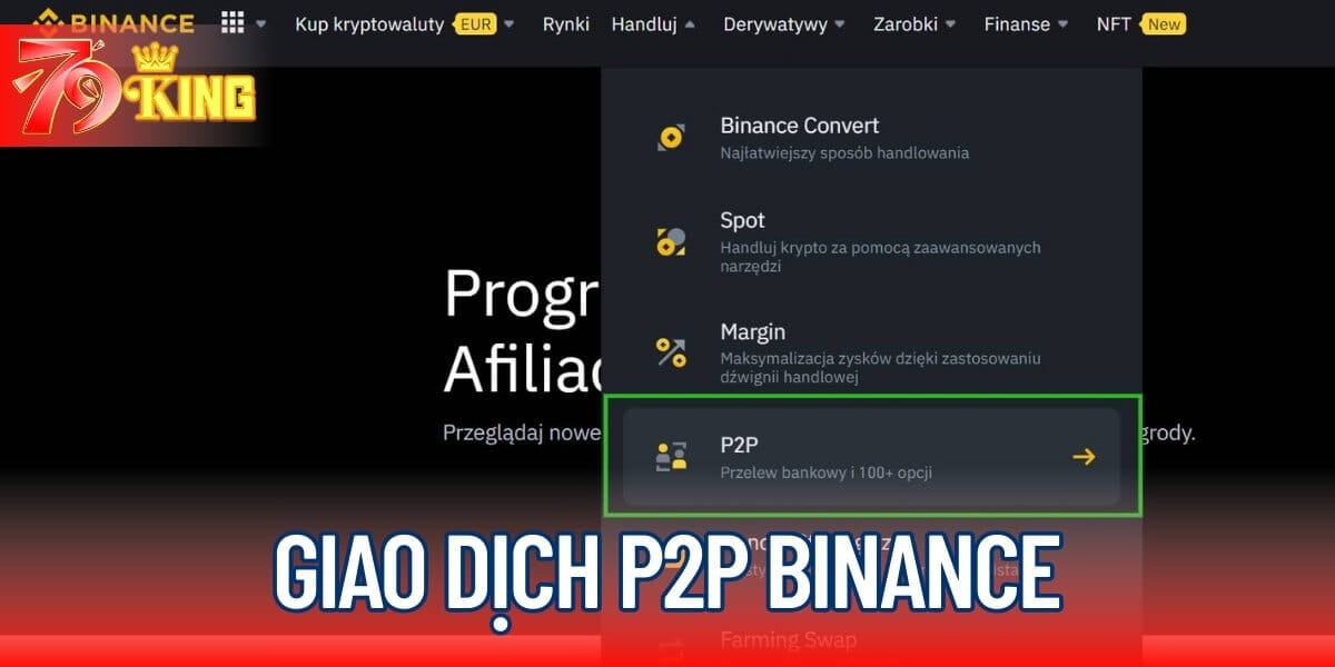 Giao dịch P2P Binance để mua USDT nạp tiền 79KING